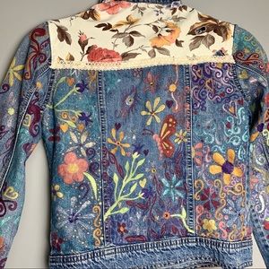 Lovely Star* Hand Painted Floral Jean Jacket